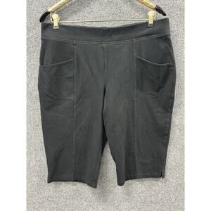 D&Co Active Stretch Black Pull On Capri Pants Womens Size Large